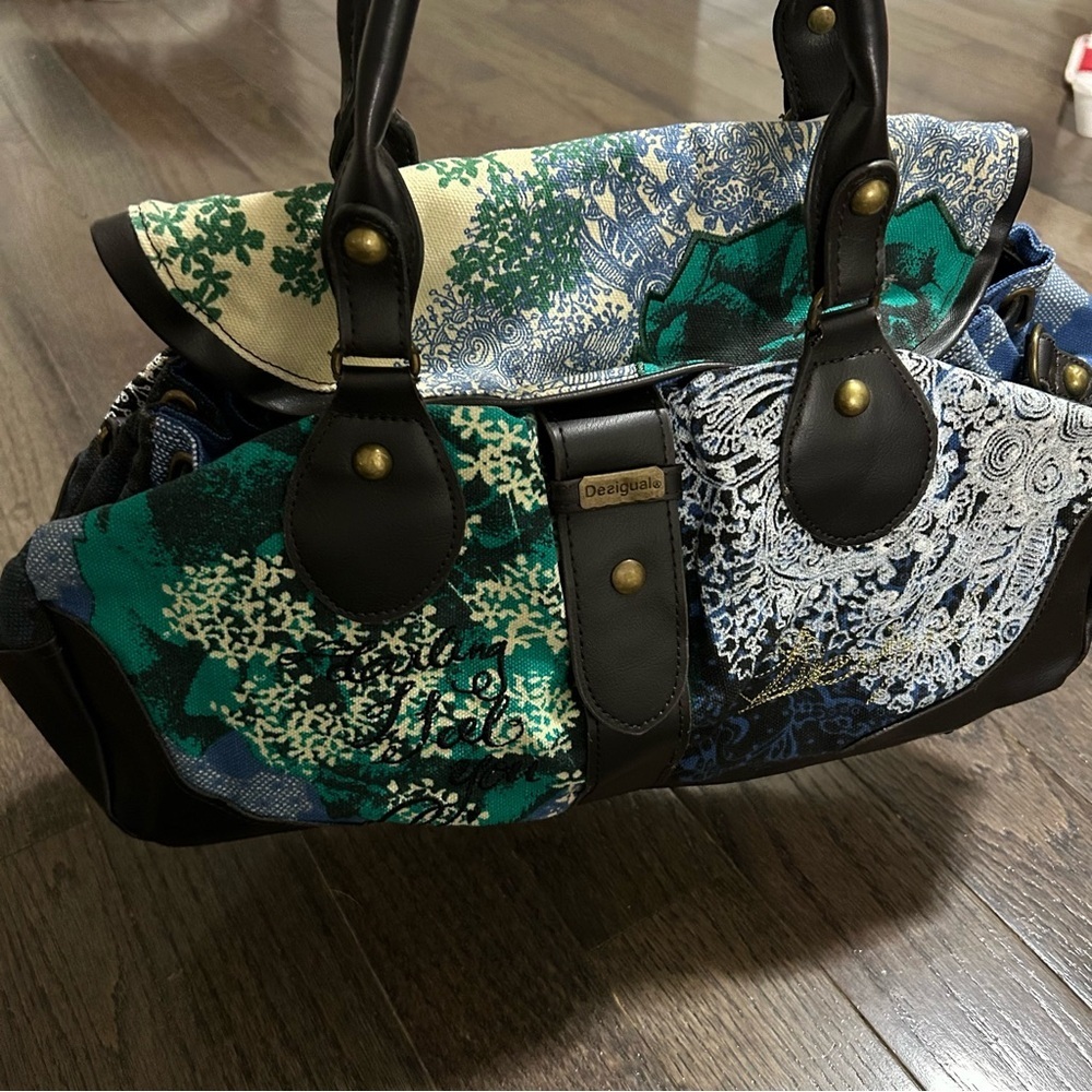Desigual Blue and Green Shoulder Bag